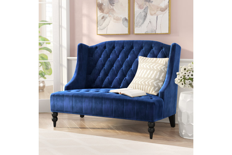 Wayfair blue deals velvet couch